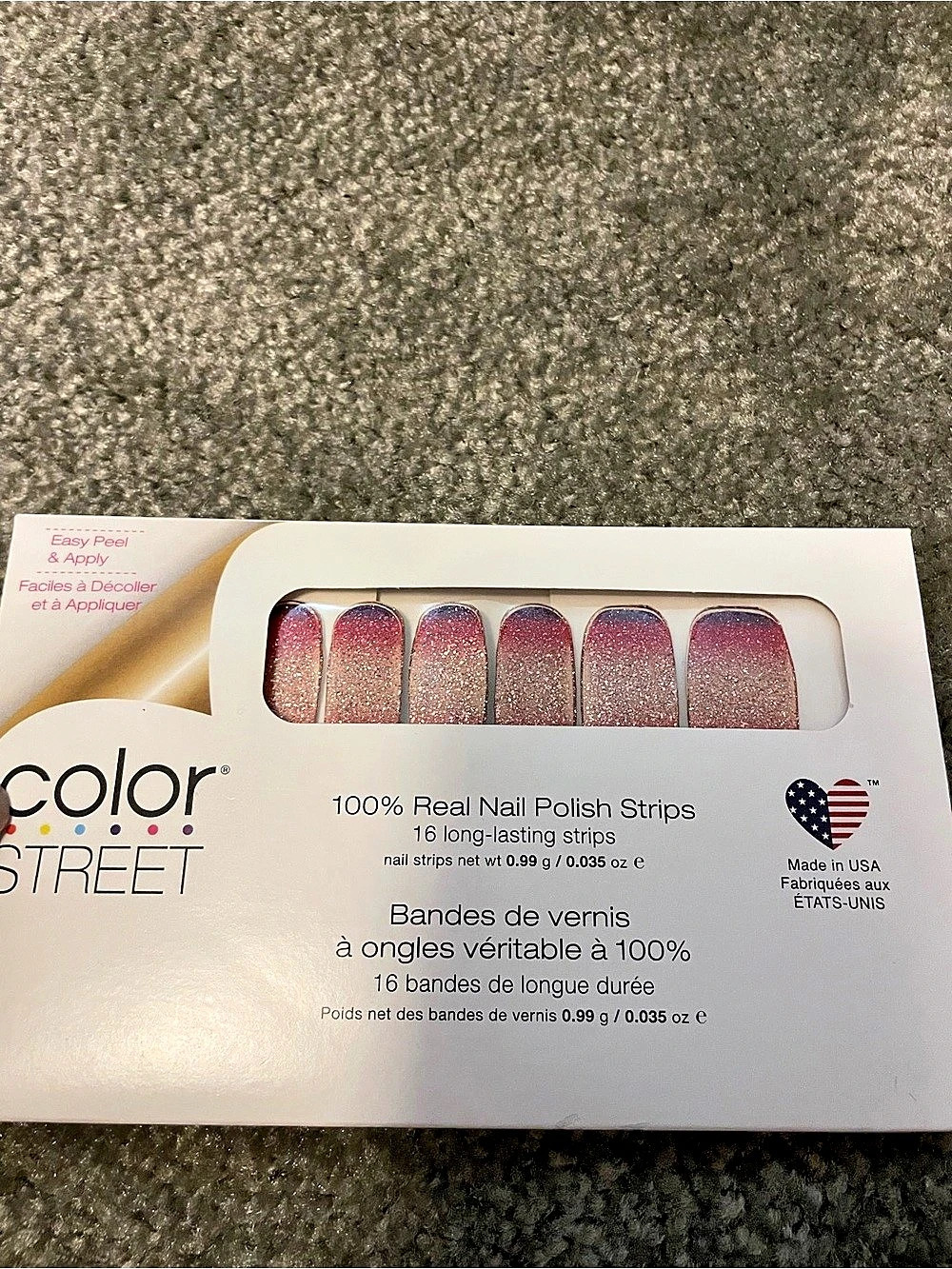 Color Street Nuclear Fuchsia Pink Glitter Nail Polish Strips NWT